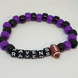 COPY - Baltimore Ravens Beaded Sports Football Bracelet